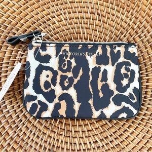 Victoria Secret Leopard Animal Print Coin Bag Keychain New